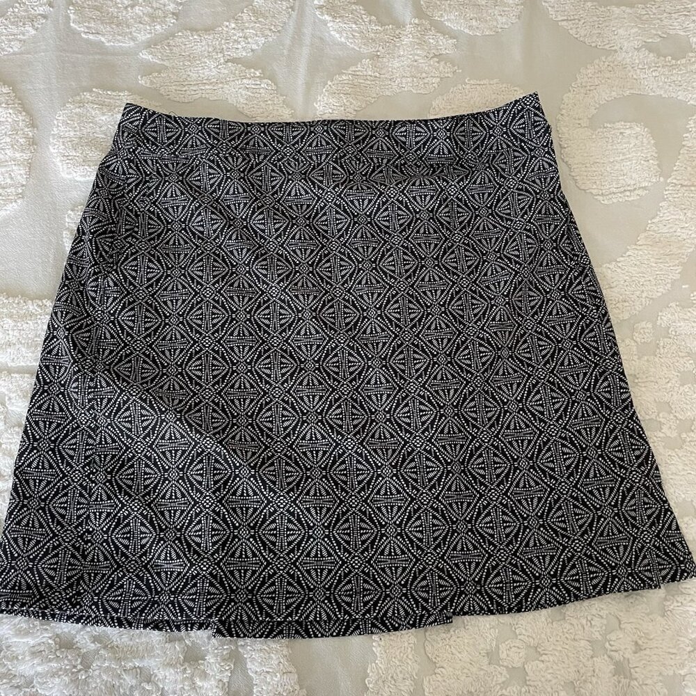 Rip Skirt Hawaii Skirt Womens L Black Pearl Batik Print Wrap Knee Length